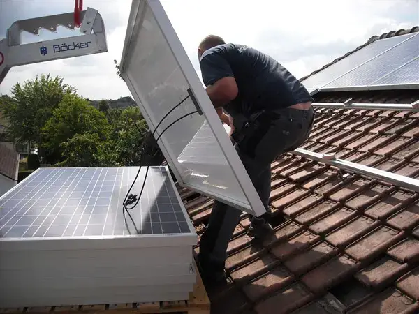 Placing solar panels on the roof of a house