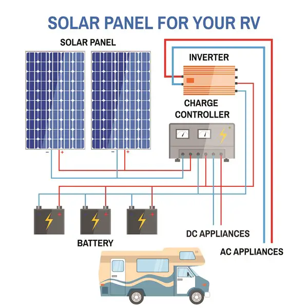 schematic of a solar panel for RV