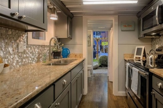 Inside a kitchen of a home by Custom Container Living