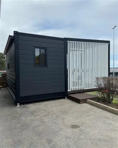 outside view of a shipping container home