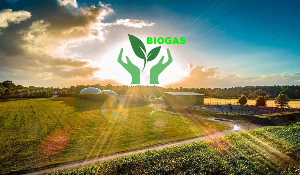 Two hands embracing biogas