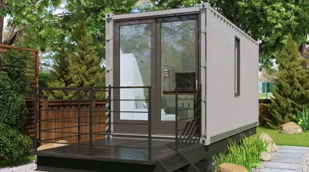 A modular home built out of a 20 feet shipping container.