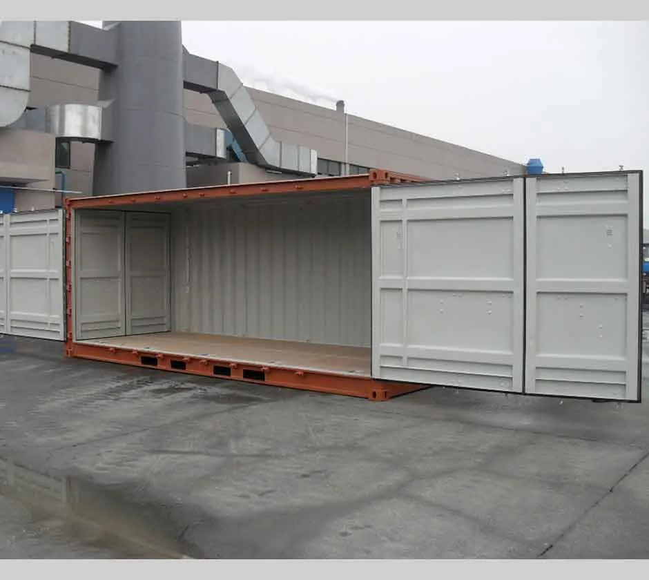 Open side shipping containers