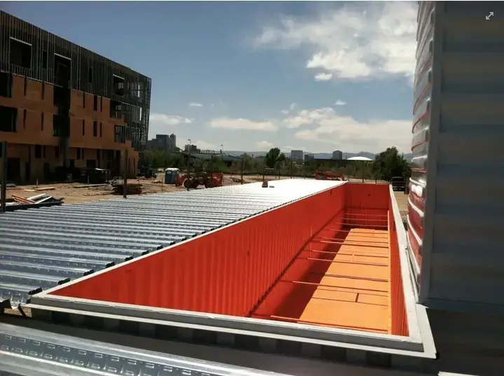 Shipping Container pool under construction