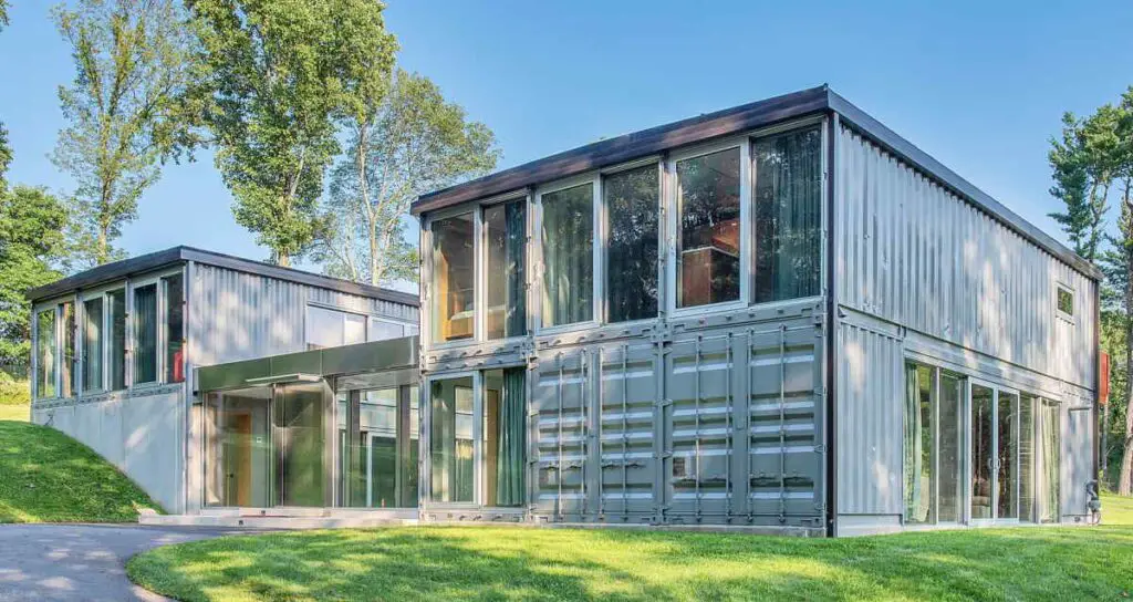 Family home out of several shipping containers