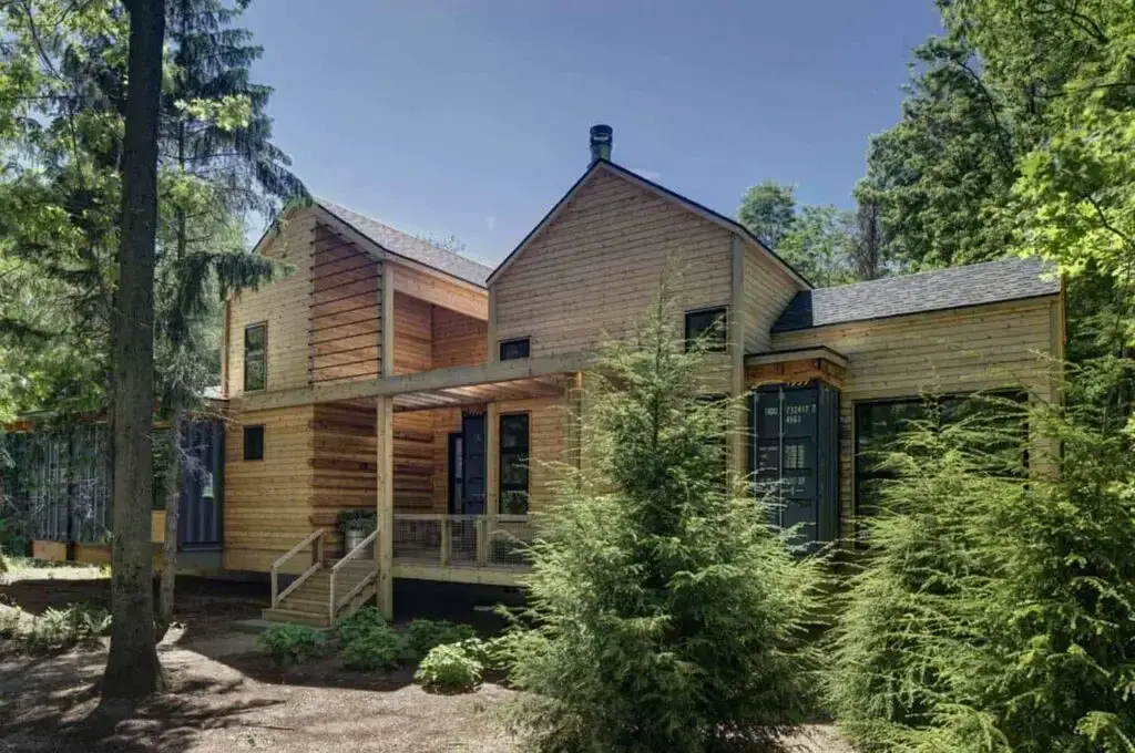 A home with a modern farmhouse design