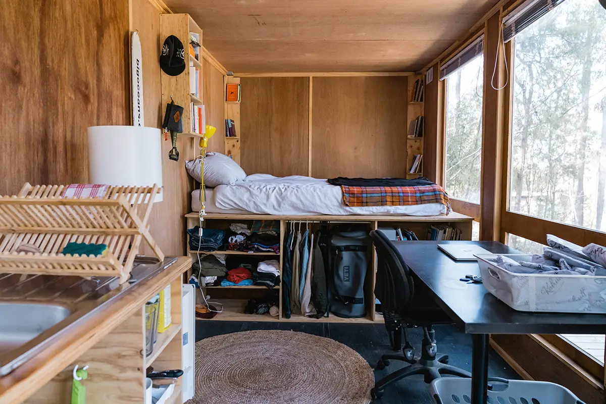 A renovated container home.