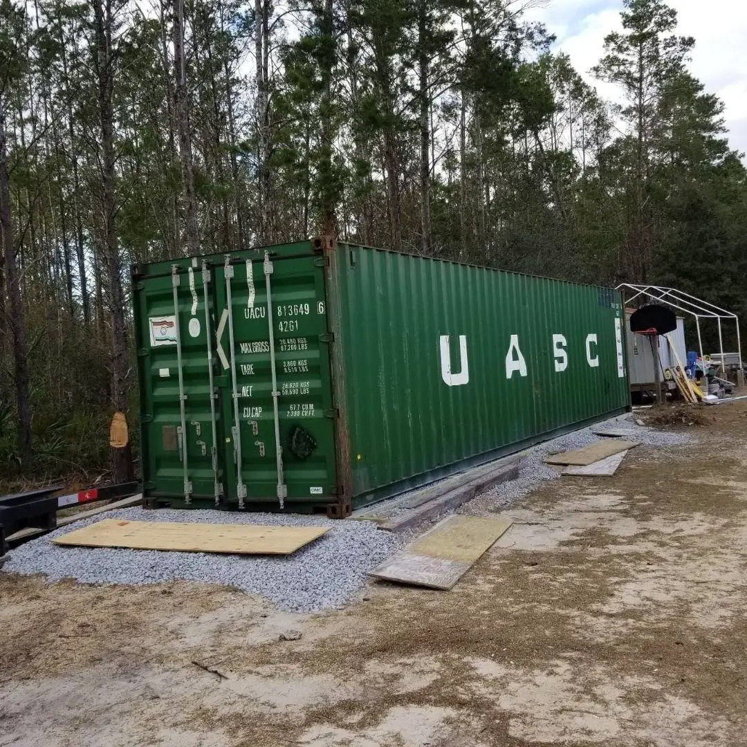 An anchored container to prevent hurricane
