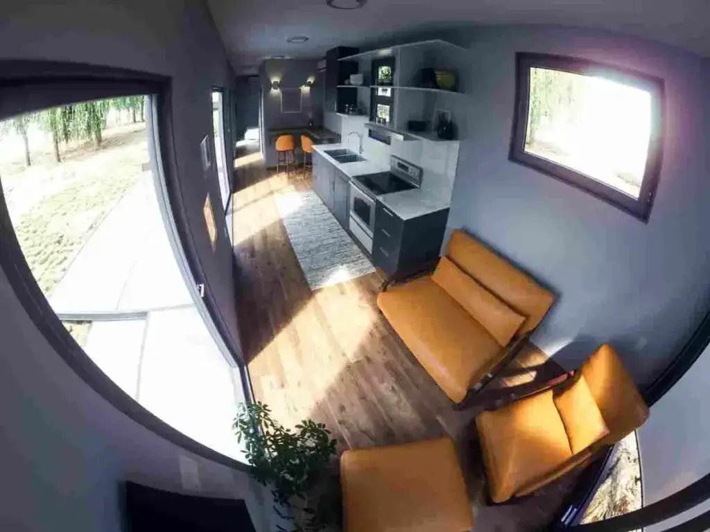 LuckDrop 1 bedroom shipping container home interior