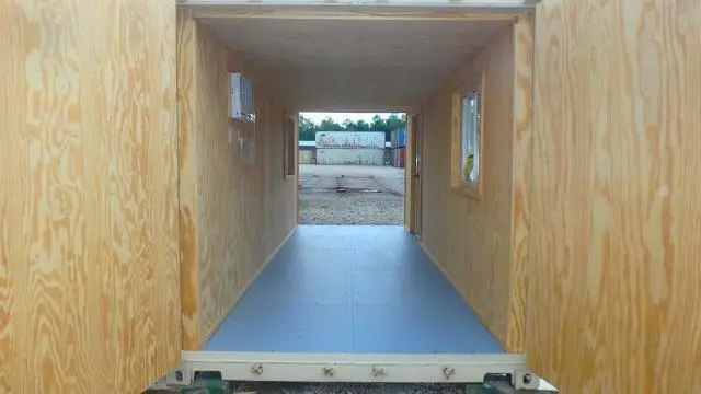 A&M commercial container office in New Orleans with an AC unit installed