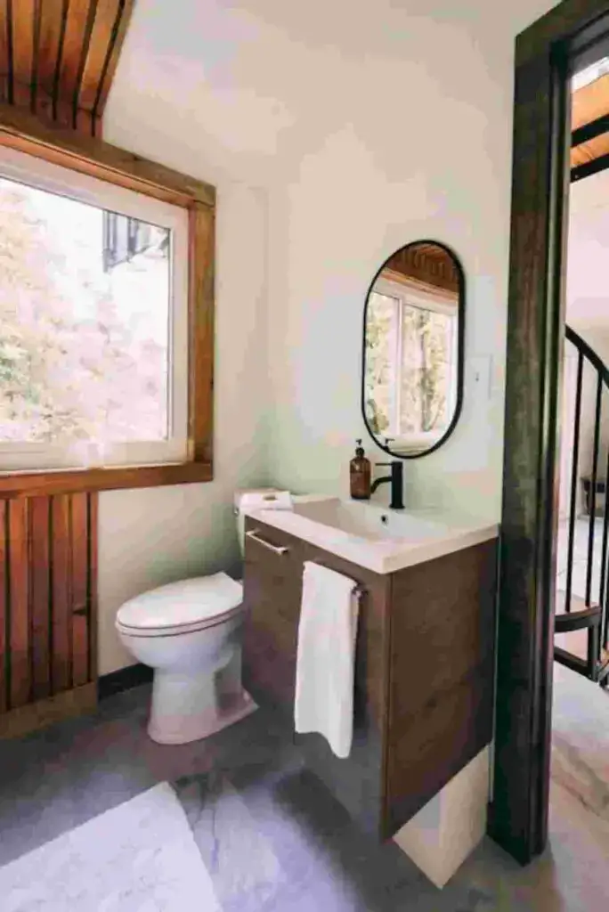 Bathroom of 6-shipping-containers home in Millersburg, Ohio