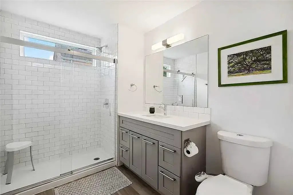Bathroom of a container home in 2844 Dryades St, New Orleans