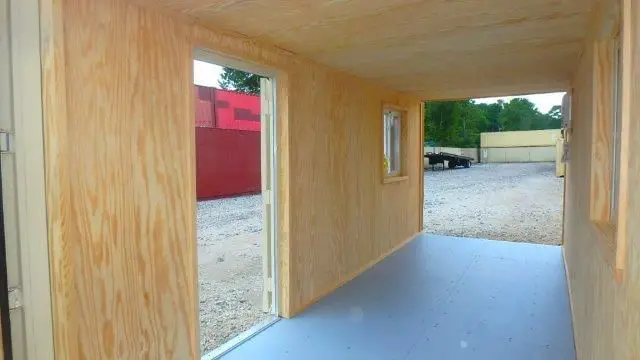 Doors and windows opened in an A&M commercial container office in New Orleans