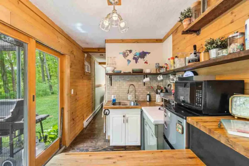 Kitchen Area of Container Home near Tuscarawas River, Ohio
