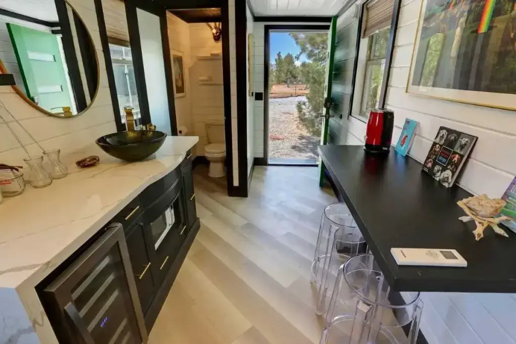 Kitchen area of shipping Container home in Pahrump, Nevada, United States