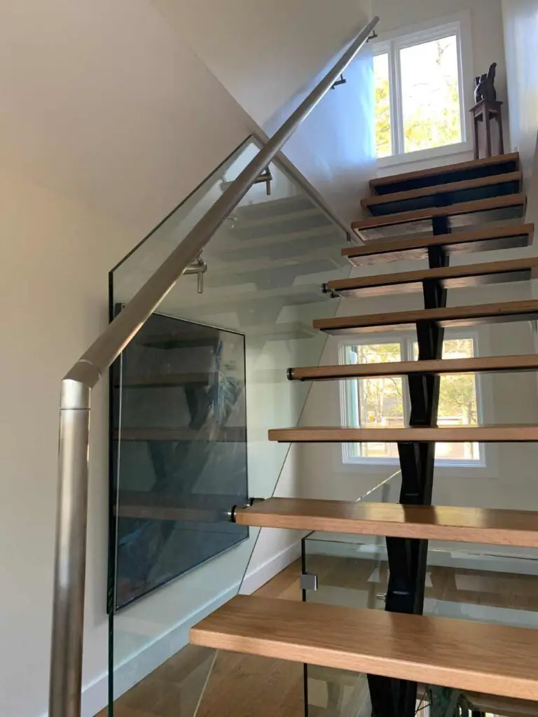 Stairs in a shipping container home in Killingly, Connecticut, United States