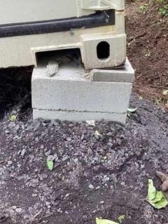 concrete block for container home foundation