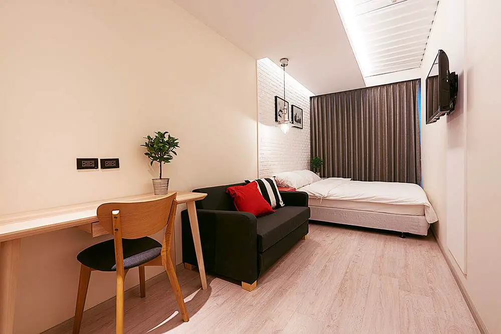 Bedroom of SLEEPBOX luxury container hotel in Thailand