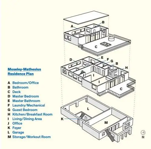 Floor plan of Martha Moseley and Bill Mathesius container home in Yardley, Pennsylvania, US