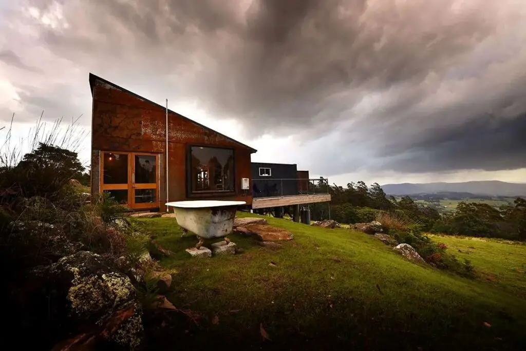 Shipping container home in Lilydale, Tasmania, Australia