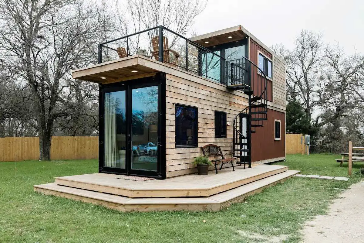 Shipping container home in Waco, Texas, United States