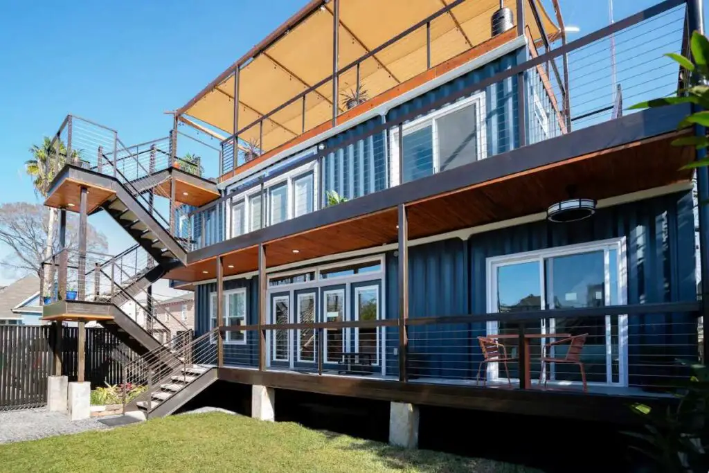 Shipping container townhouse in Houston, Texas, United States