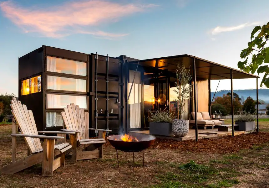 Wine Down pop-ip shipping container hotel