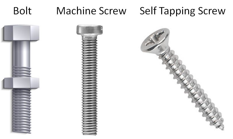 A photo of bolt and screw