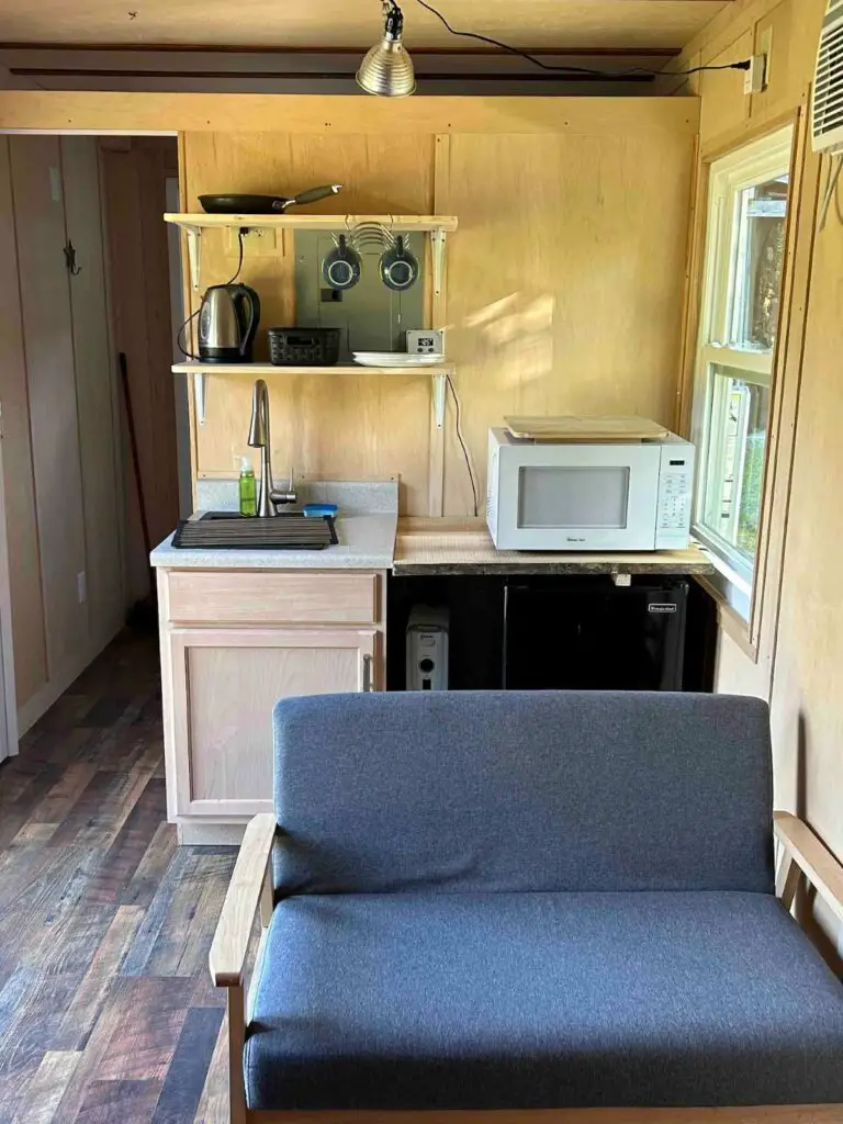 Kitchen of a shipping container home in Friendsville, Maryland, United States