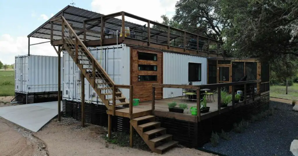 Modern Side Stack shipping container home model by Backcountry Container Homes