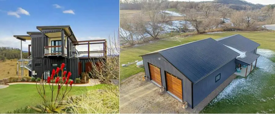 container house compared to a barndominium