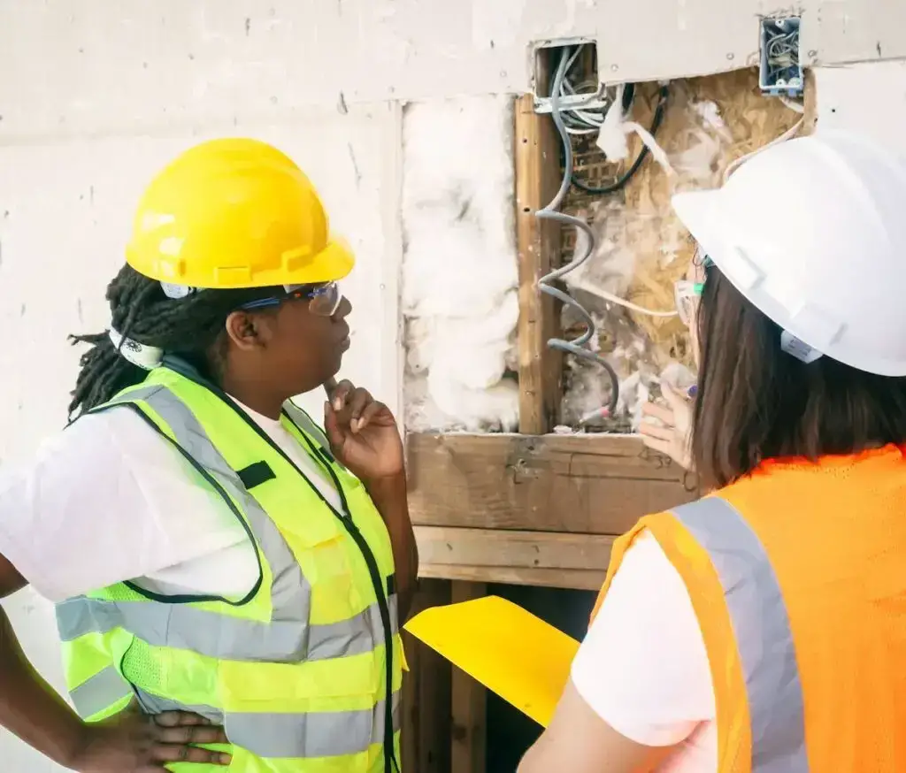 Two women doing building inspection in West Auckland