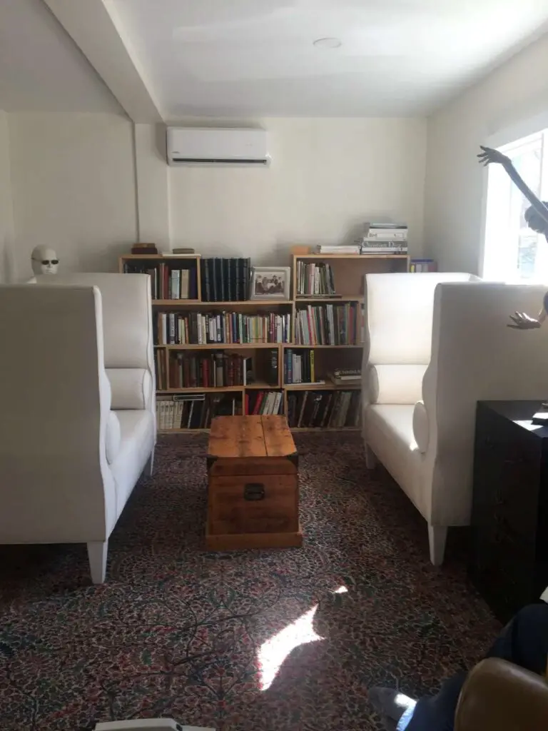 Living room of a shipping container home in Killingly, Connecticut, United States